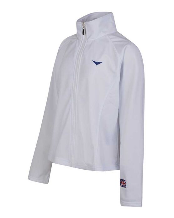 Women White Golf Jacket Warm up Tennis Jacket with Pleated Back design