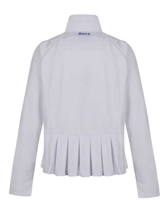 Women White Golf Jacket Warm up Tennis Jacket with Pleated Back design