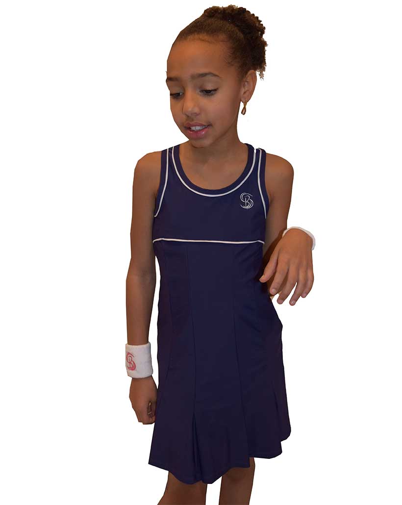 Vestito da Tennis Bambina Bace Blue & White Frill Skirt Dress Colour Block