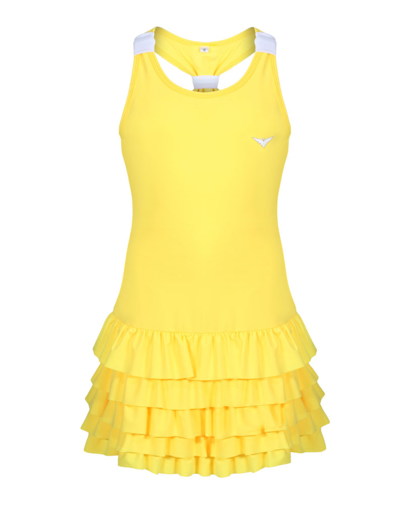 Bace Blue & White Frill Skirt Dress Colour Block Vestito da Tennis Bambina
