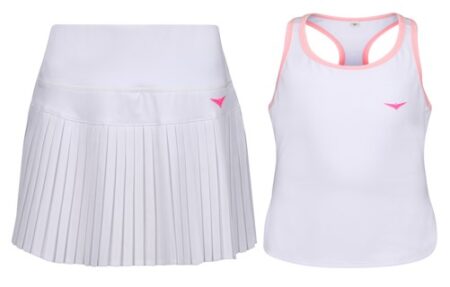 Girls Tennis Skirt Outfit | Girls Golf Outfit | White Pleated Tennis Skirt and Tank Top | White Tennis Skirt for girls | Girls White Tennis Tank Top